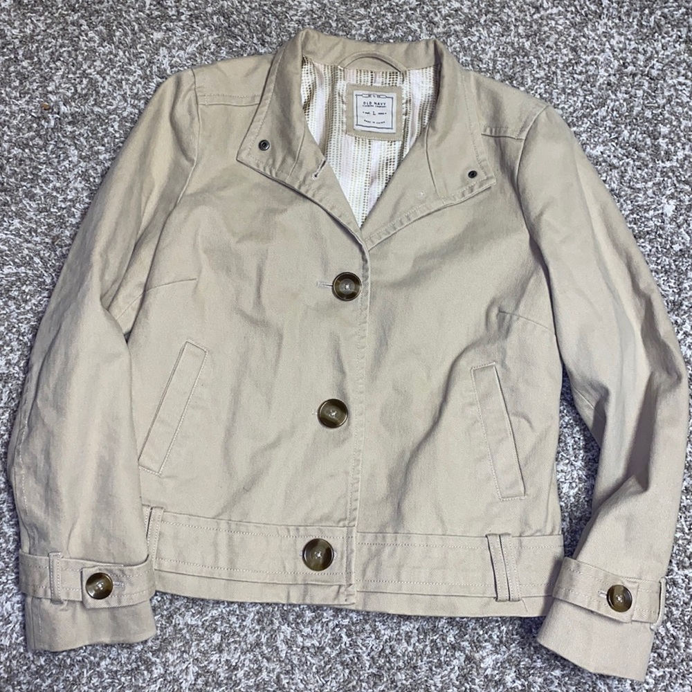 Size Large Old Navy Tan Denim Like Jacket